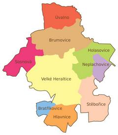 Mapa mikroregionu Opavsko severozápad